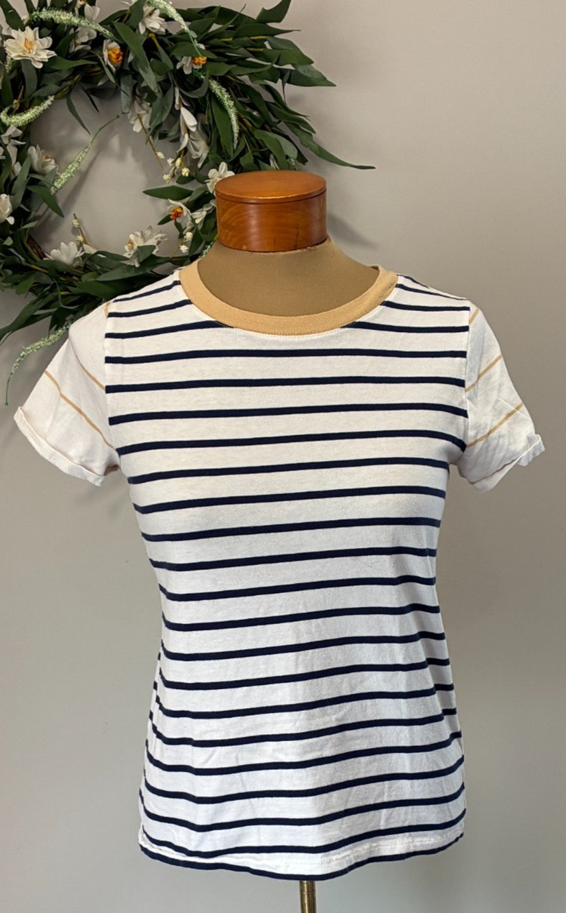 Madewell Northside Vintage Tee Crewneck Women's Tee Stripes Item NL634 Size S